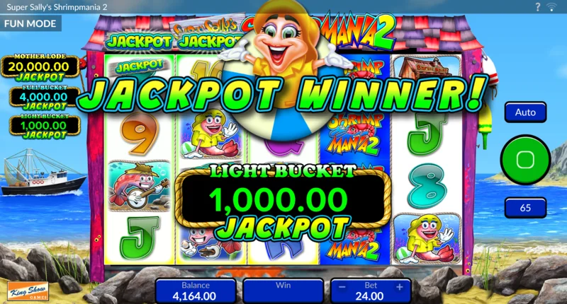 Super Sally's Shrimpmania 2 – Start des Basket Pick Game mit der Wahl zwischen Körben und Free Spins
